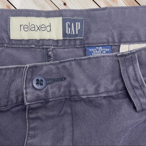 GAP Mens 42 Relaxed Fit Blue Pleated Cotton Shorts - Picture 3 of 4